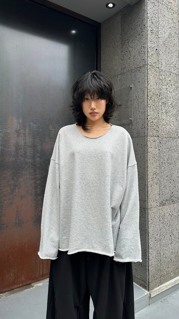 FW25 AMU Unisex. Textured Round-neck Tee (Reversible) #MELANGE