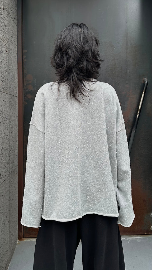 FW25 AMU Unisex. Textured Round-neck Tee (Reversible) #MELANGE
