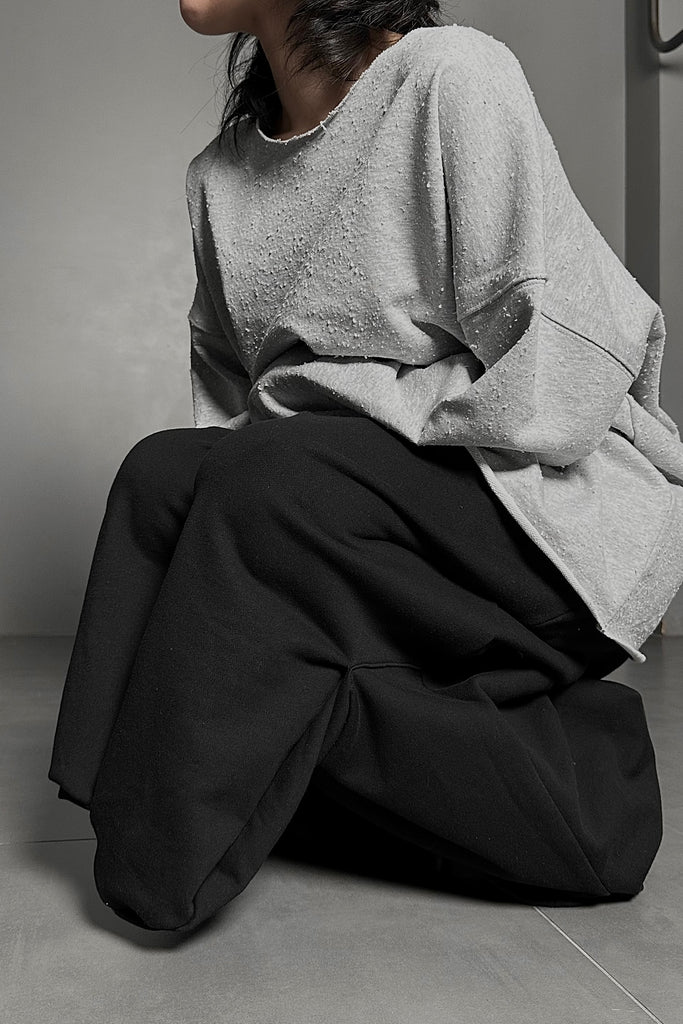 FW25 AMU Unisex. Textured Round-neck Tee (Reversible) #MELANGE