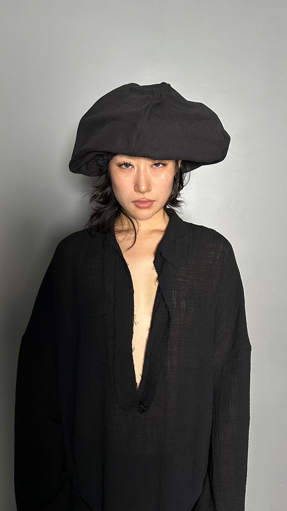 SS25 AMU Unisex. Wire Oversized Stopper Hat #BLACK