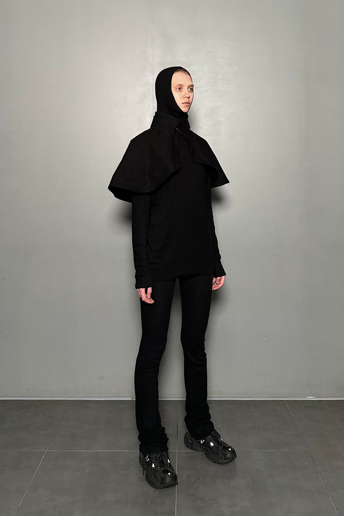 SS25 UNISEX AMU HOODIE CAPE #BLACK