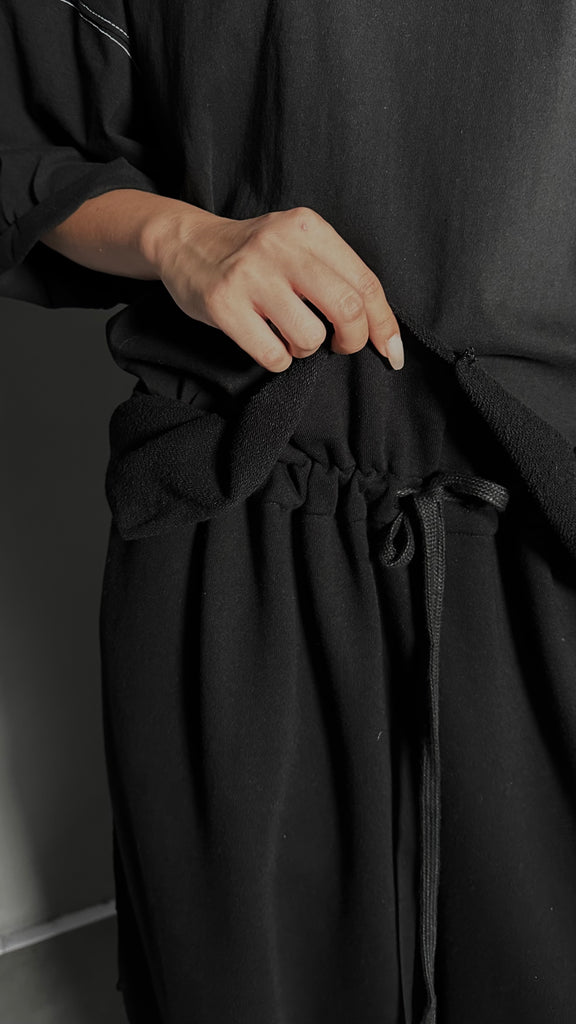 SS25 AMU Unisex. Mega Oversized Cut-Out Sweatpants #GRAY