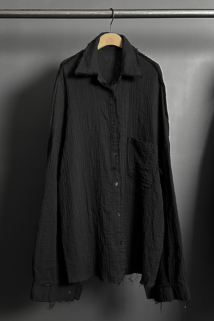 FW25 AMU UNISEX. Washed Oversized Shirt #BLACK