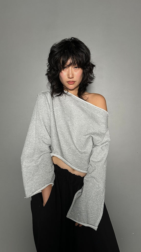 FW25 AMU. Off-shoulder Top (Reversible) #MELANGE