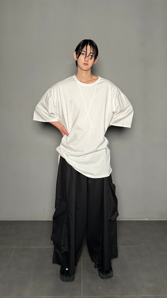 SS25 AMU Unisex Big Pocket Wide Pants #BLACK