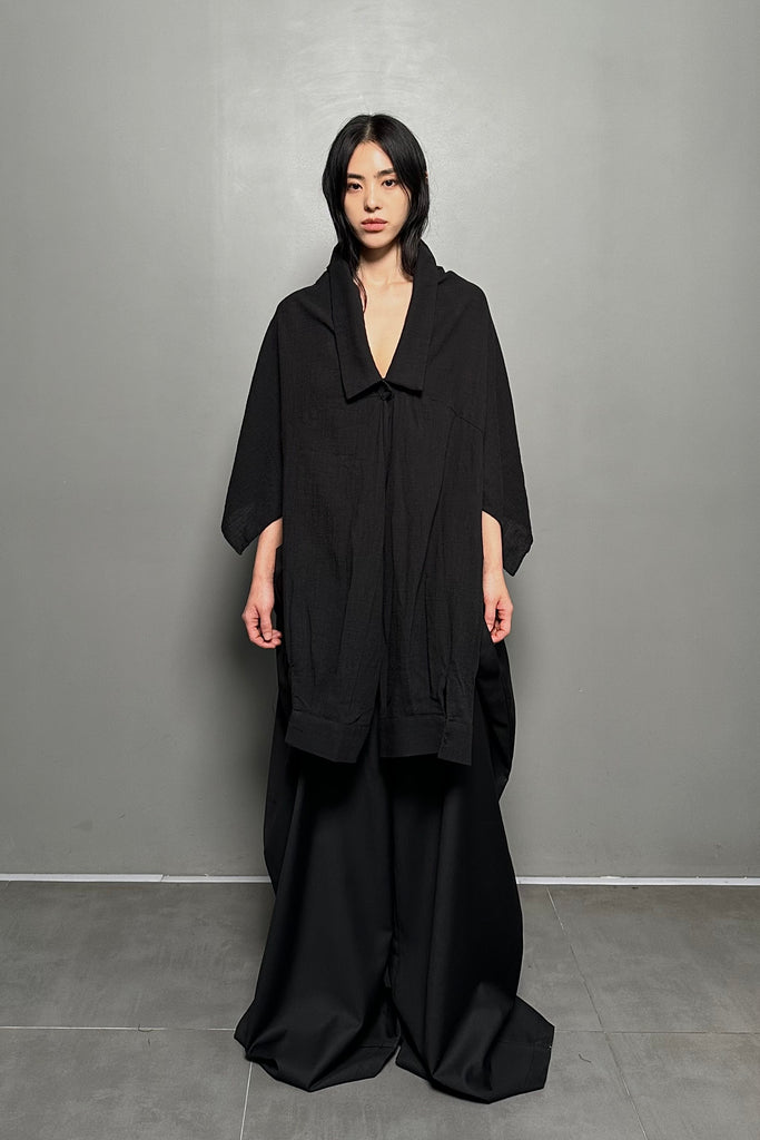 SS24 UNISEX AMU EMPHASIZED OVERSIZED TROUSERS #BLACK