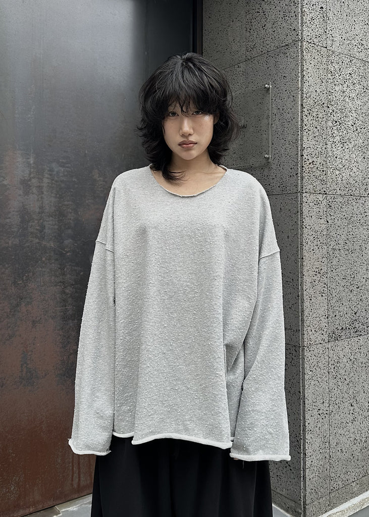 FW25 AMU Unisex. Textured Round-neck Tee (Reversible) #MELANGE