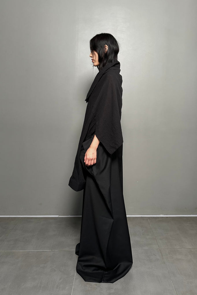 SS24 UNISEX AMU EMPHASIZED OVERSIZED TROUSERS #BLACK