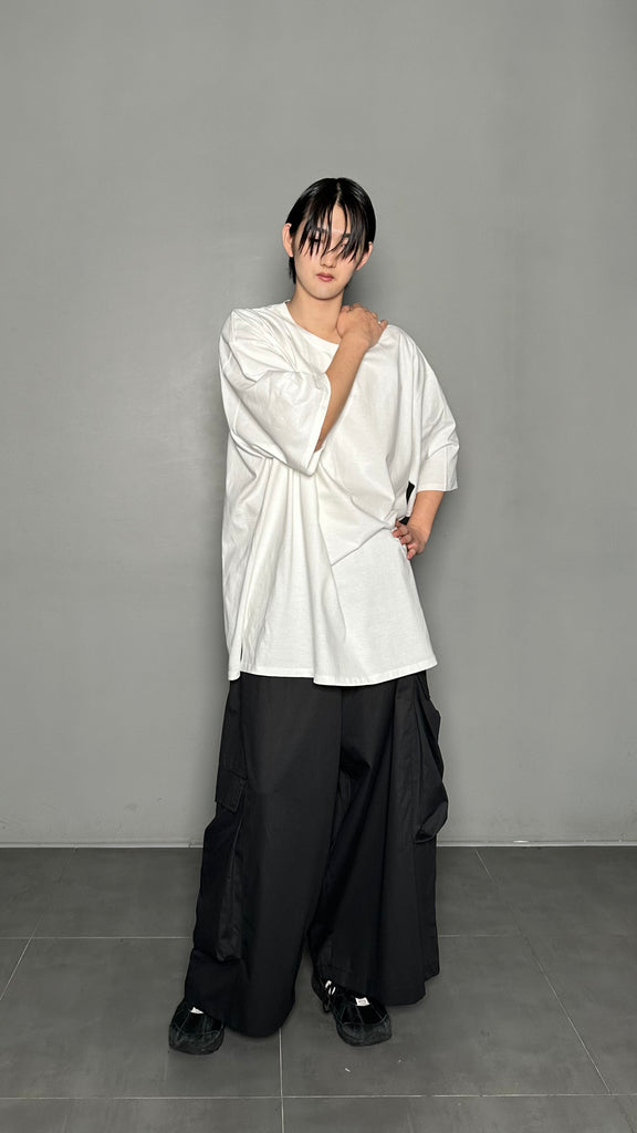 SS25 AMU Unisex Big Pocket Wide Pants #BLACK
