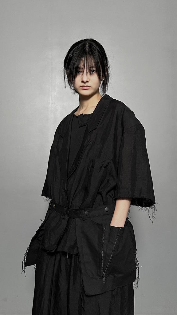 SS25 AMU Unisex Linen Pants #BLACK