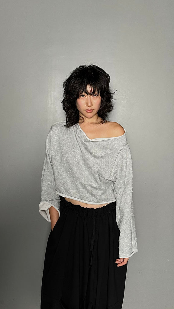 FW25 AMU. Off-shoulder Top (Reversible) #MELANGE