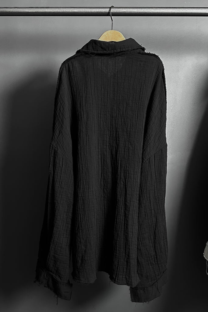 FW25 AMU UNISEX. Washed Oversized Shirt #BLACK