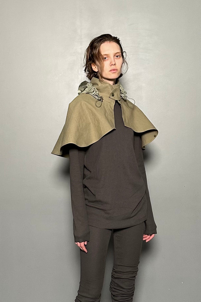 SS25 UNISEX AMU HOODIE CAPE #BLACK