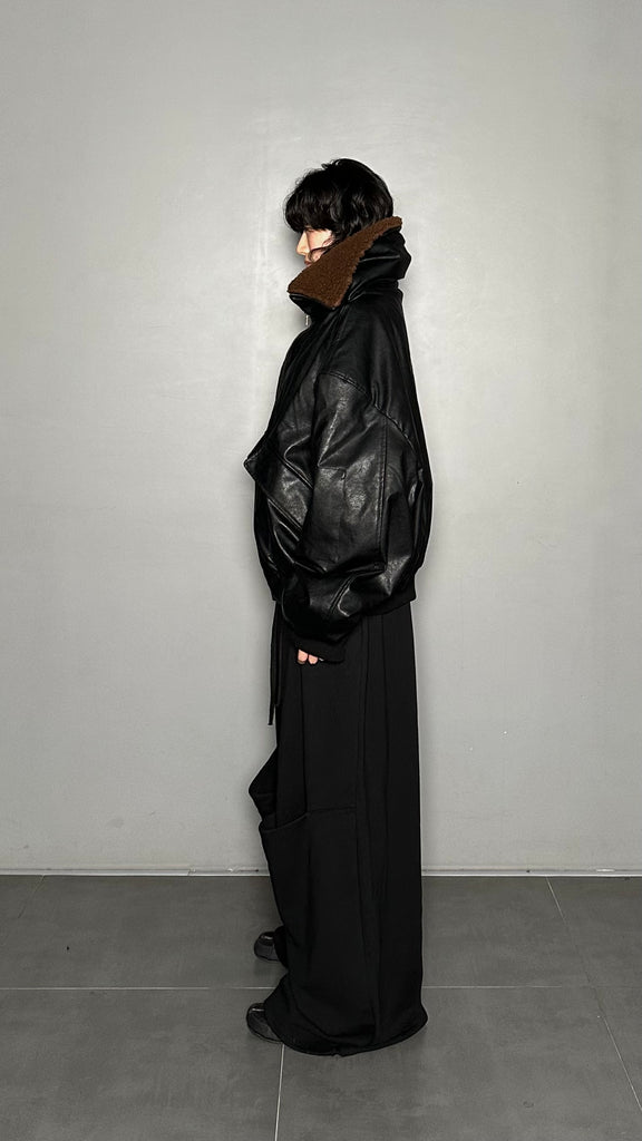 FW25 AMU Unisex. Oversized Pocket Sweatpants #BLACK