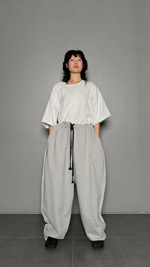 SS25 AMU Unisex. Mega Oversized Cut-Out Sweatpants #GRAY