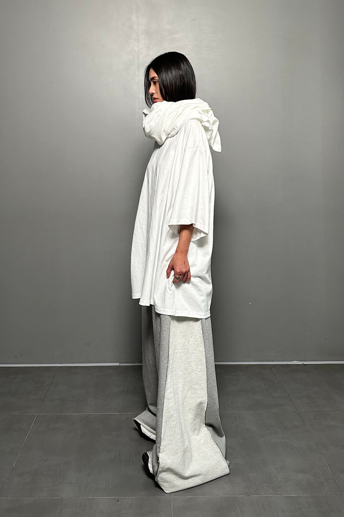 FW24 UNISEX AMU OVERSIZED DOUBLE-LAYERED T-SHIRT #WHITE