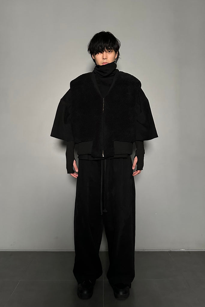 FW24 UNISEX AMU OVERSIZED NAPPED TURTLENECK  #BLACK