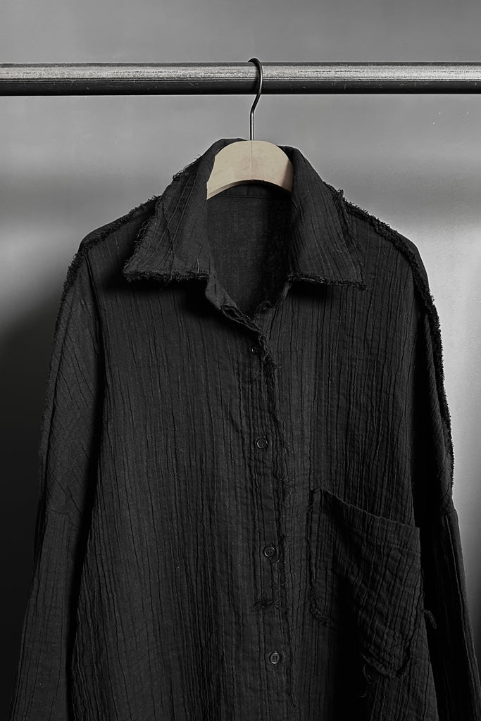 FW25 AMU UNISEX. Washed Oversized Shirt #BLACK