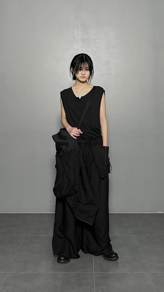 SS25 AMU Unisex Linen Pants #BLACK