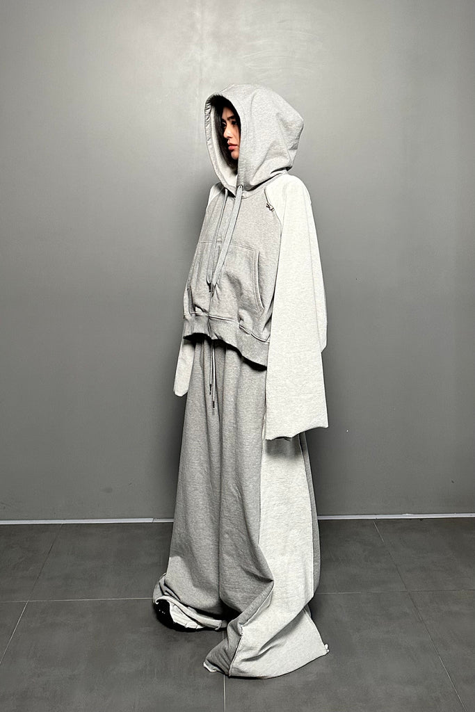 FW24 UNISEX AMU OVERSIZED ZIP SWEATPANTS #GRAY