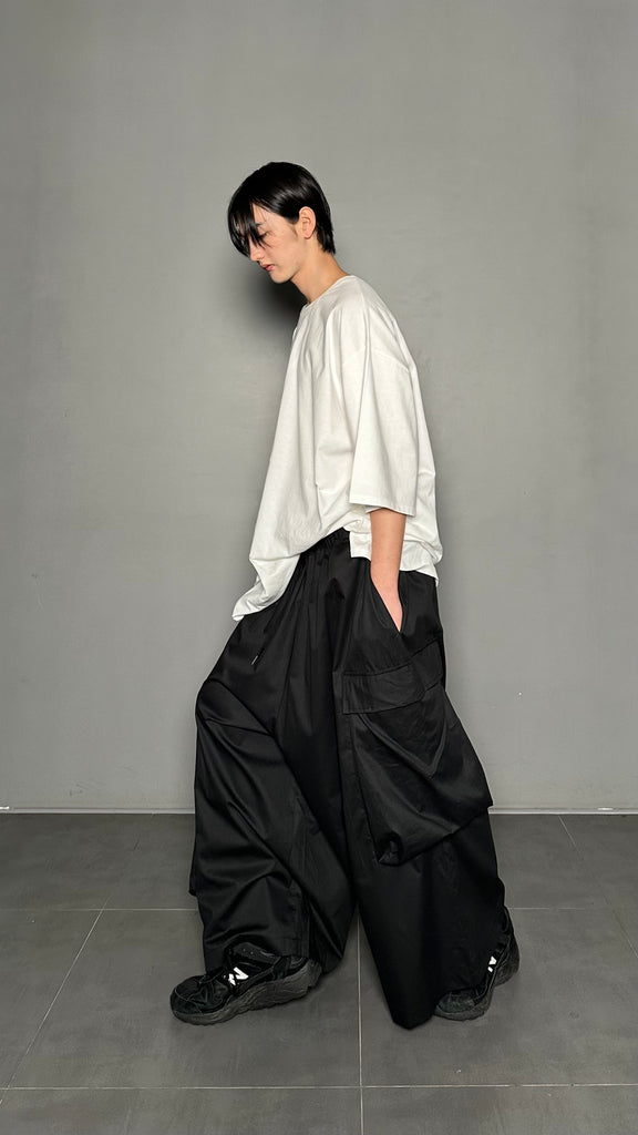 SS25 AMU Unisex Big Pocket Wide Pants #BLACK