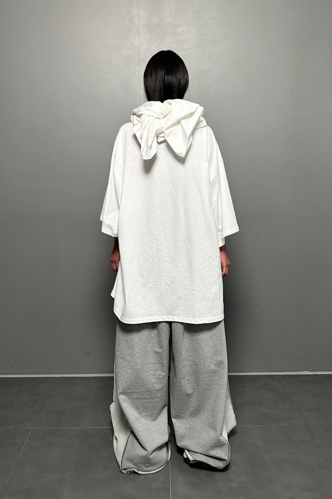 FW24 UNISEX AMU OVERSIZED DOUBLE-LAYERED T-SHIRT #WHITE