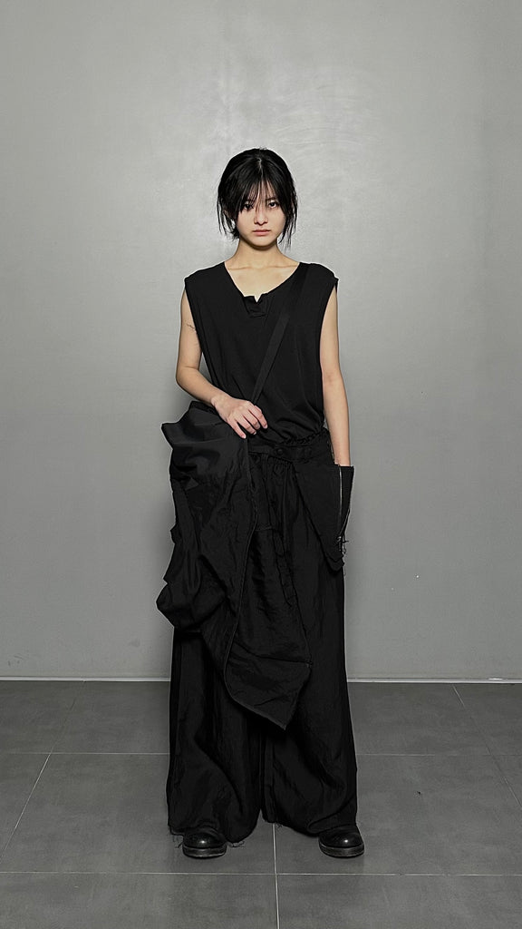 SS25 AMU Unisex Overisized Linen Blazer #BLACK