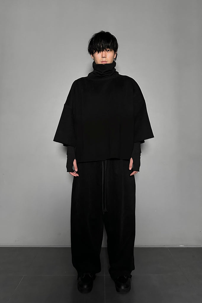 FW24 UNISEX AMU OVERSIZED NAPPED SWEATPANTS #BLACK