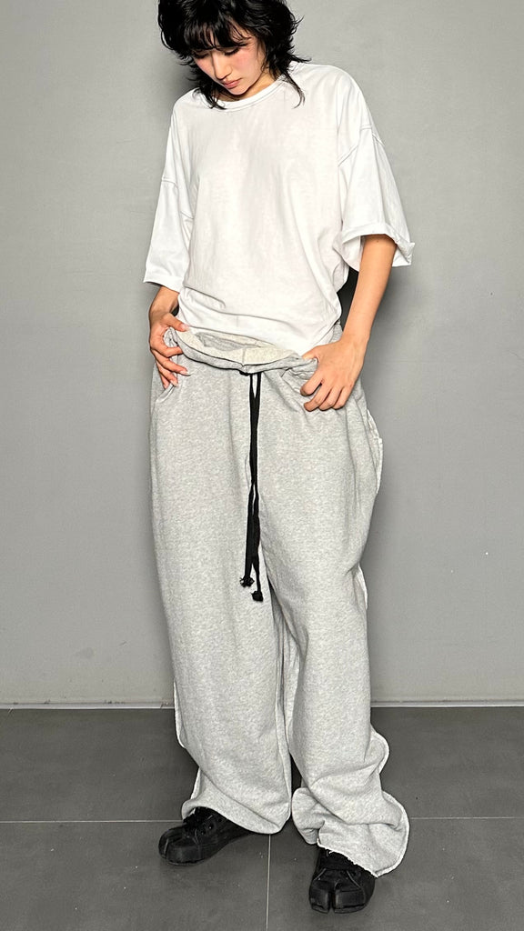 SS25 AMU Unisex. Mega Oversized Cut-Out Sweatpants #GRAY