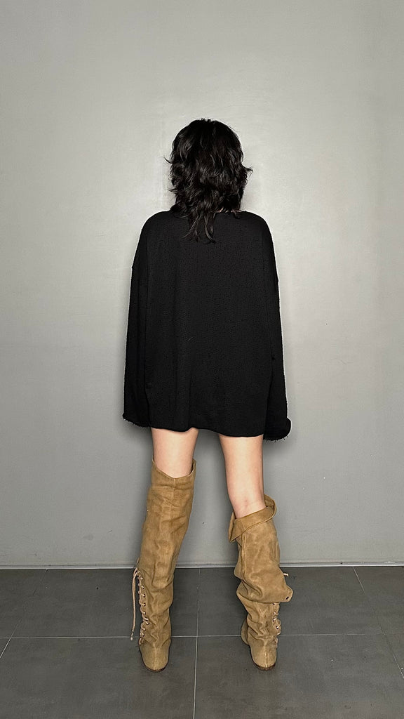 FW25 AMU Unisex. Textured Round-neck Tee (Reversible) #MELANGE