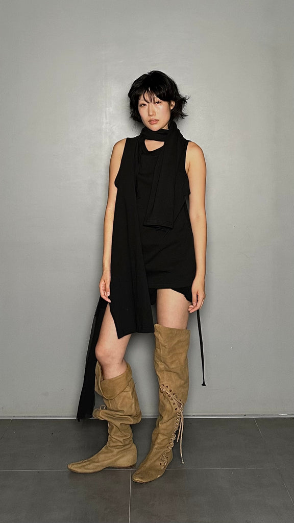 FW25 AMU Unisex. Layered Versatile Top #BLACK
