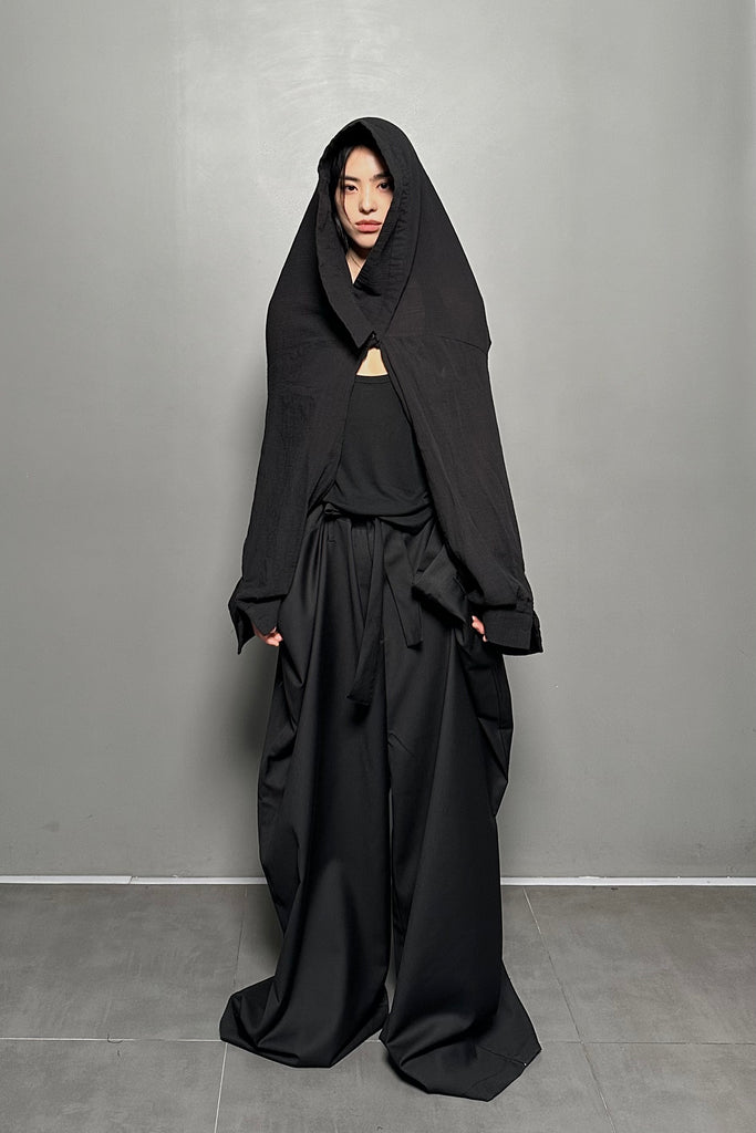 SS24 UNISEX AMU EMPHASIZED OVERSIZED TROUSERS #BLACK