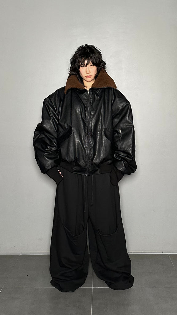 FW25 AMU Unisex. Oversized Padded Jacket #BLACK