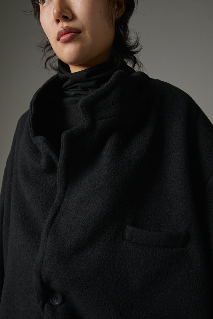 FW25 AMU UNISEX. Washed Oversized Wool Blazer #BLACK