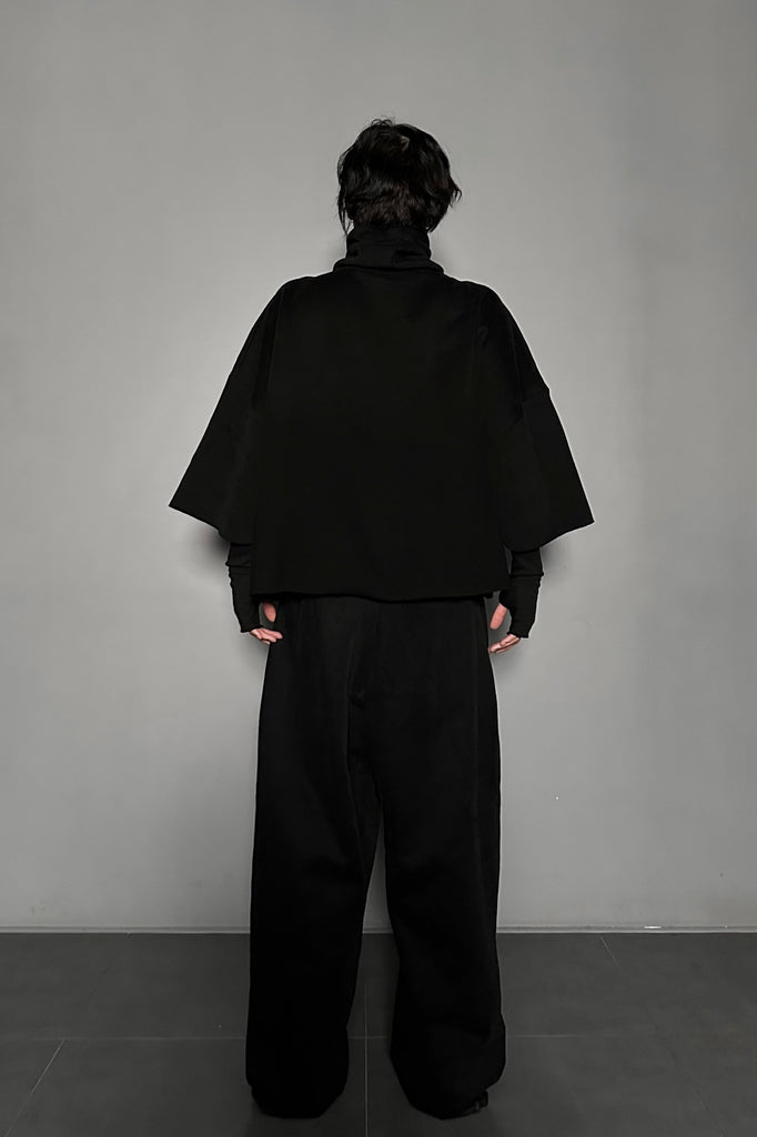 FW24 UNISEX AMU OVERSIZED NAPPED SWEATPANTS #BLACK