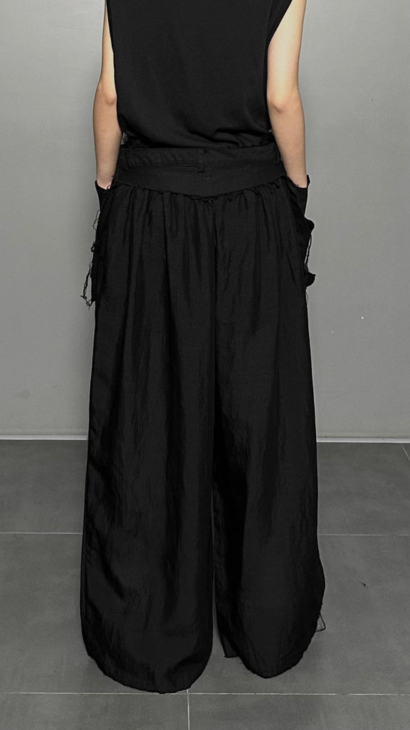 SS25 AMU Unisex Linen Pants #BLACK