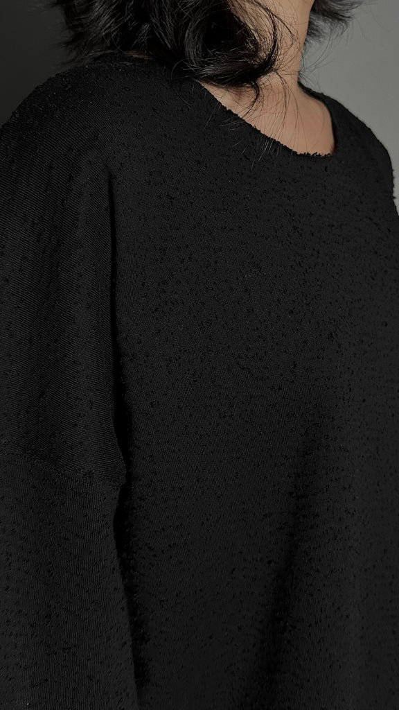 FW25 AMU Unisex. Textured Round-neck Tee (Reversible) #MELANGE