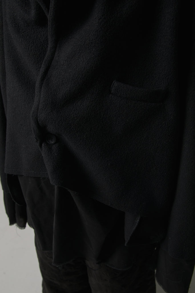 FW25 AMU UNISEX. Washed Oversized Wool Blazer #BLACK