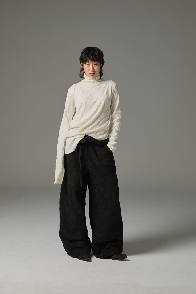 FW25 AMU UNISEX. Oversized Camo Trousers #BLACK