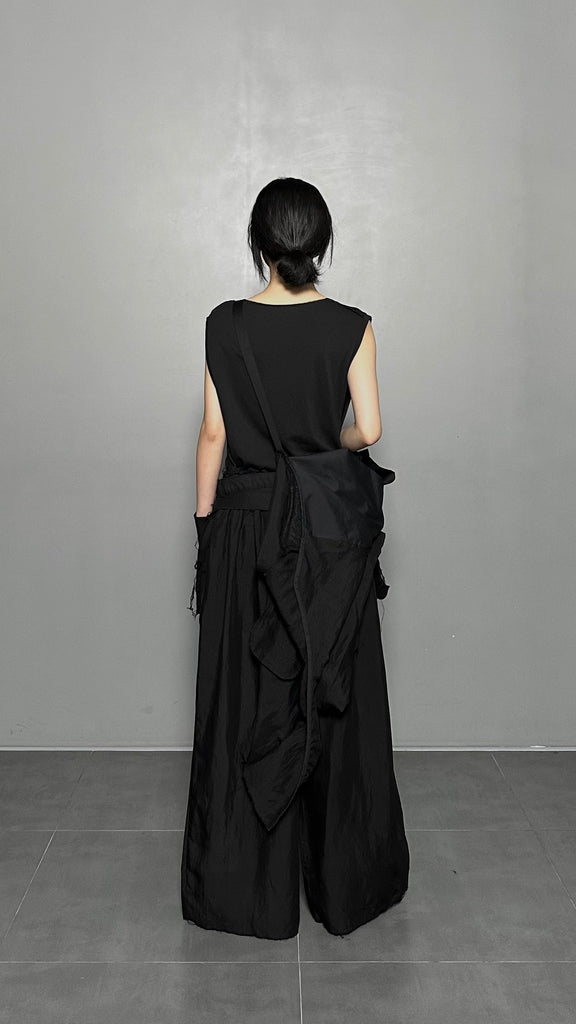 SS25 AMU Unisex Overisized Linen Blazer #BLACK
