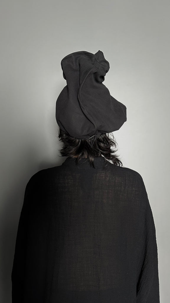 SS25 AMU Unisex. Wire Oversized Stopper Hat #BLACK