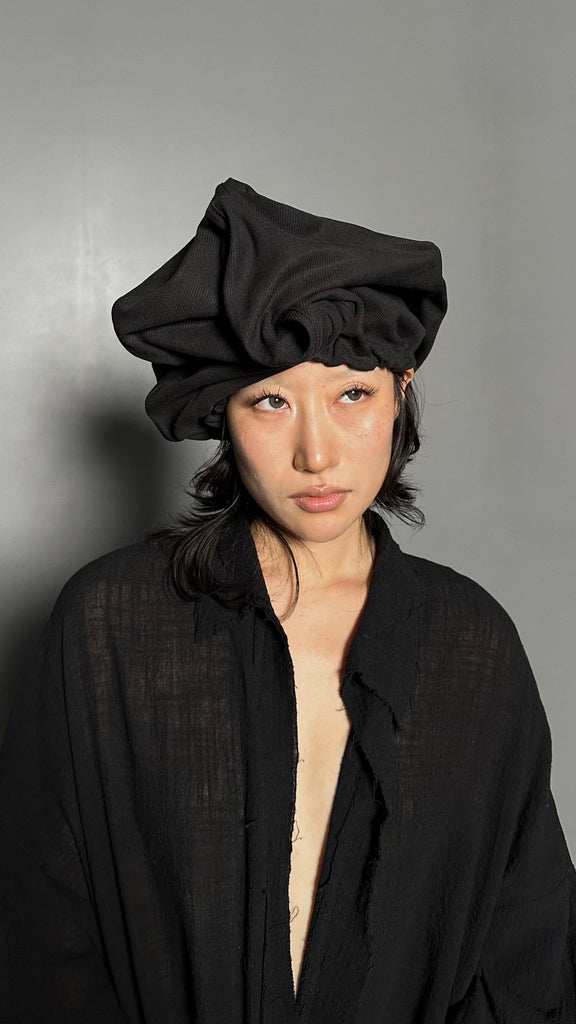 SS25 AMU Unisex. Wire Oversized Stopper Hat #BLACK