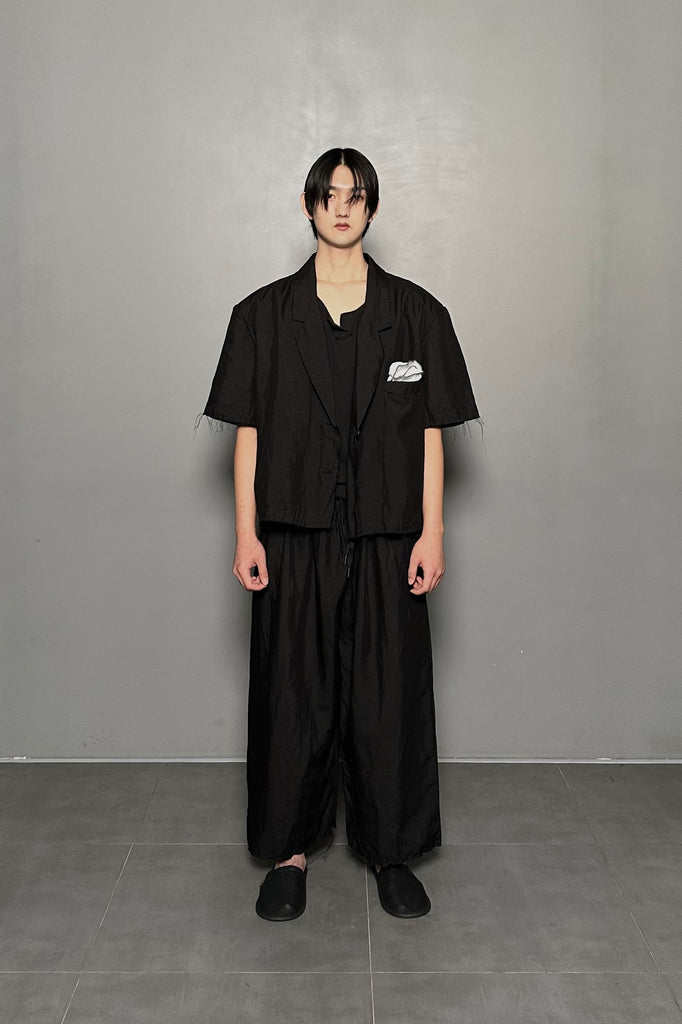 SS25 AMU Unisex Linen Pants #BLACK