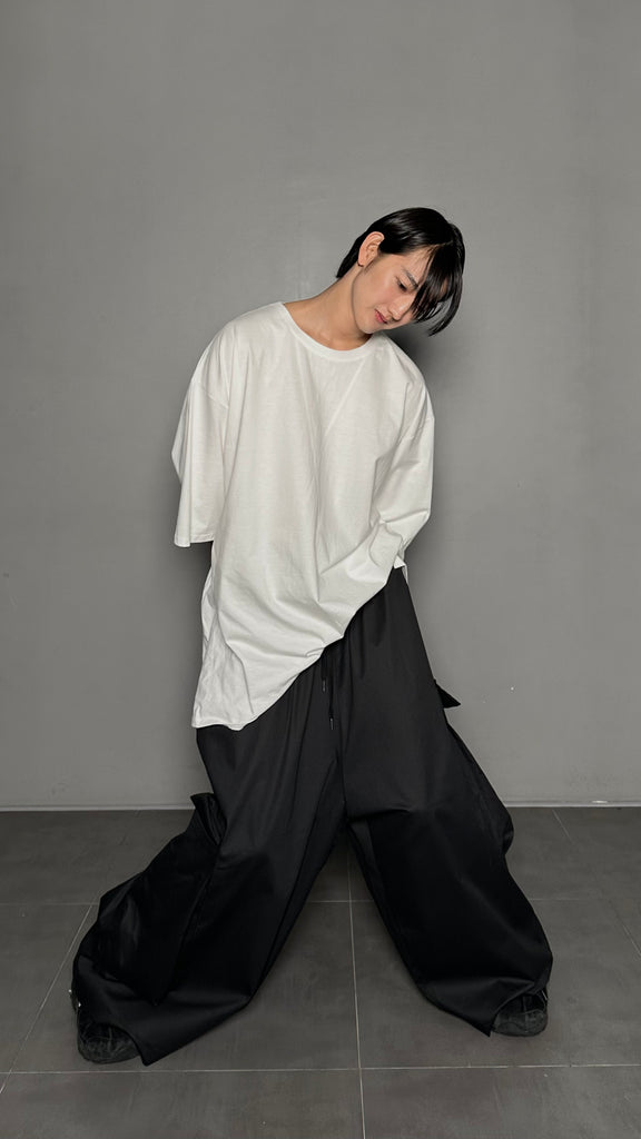SS25 AMU Unisex Big Pocket Wide Pants #BLACK