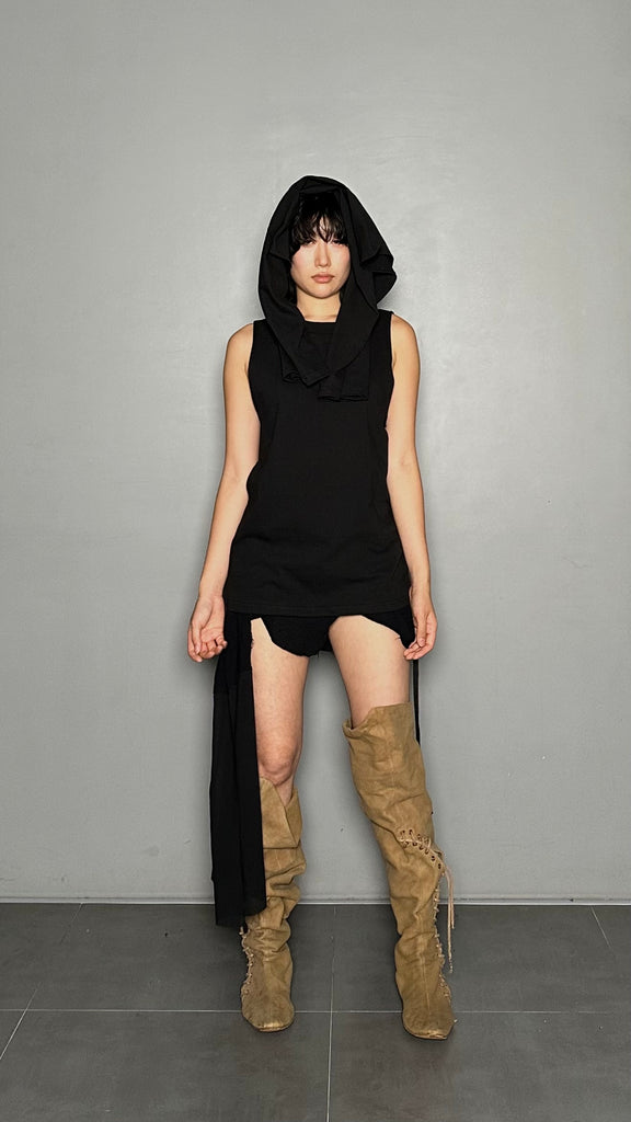 FW25 AMU Unisex. Layered Versatile Top #BLACK