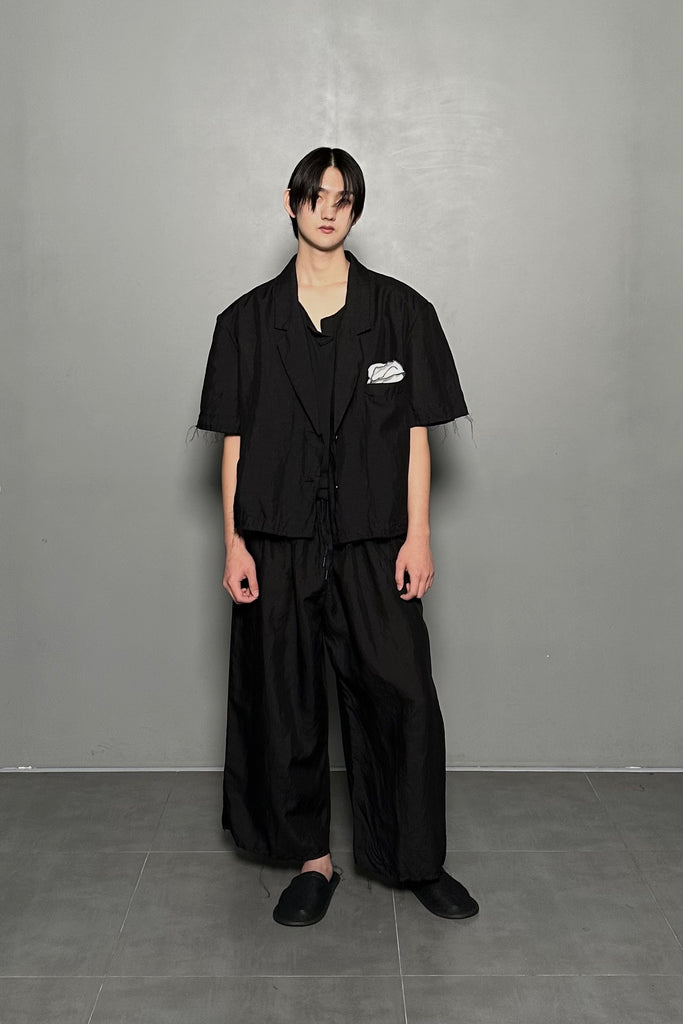 SS25 AMU Unisex Linen Pants #BLACK