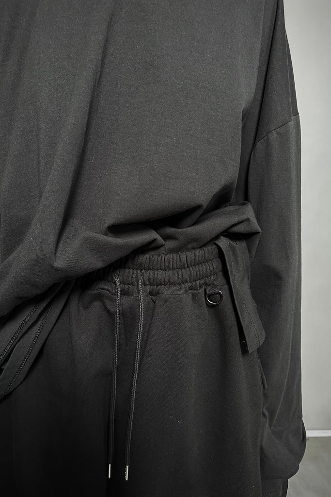 FW24 UNISEX AMU OVERSIZED ZIP SWEATPANTS #BLACK