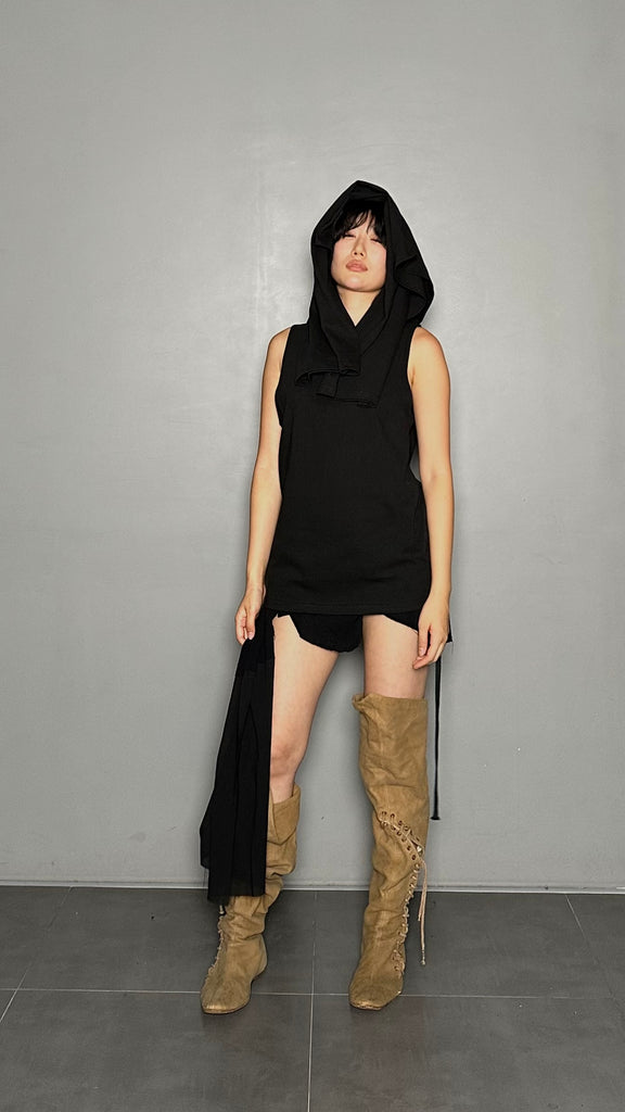 FW25 AMU Unisex. Layered Versatile Top #BLACK
