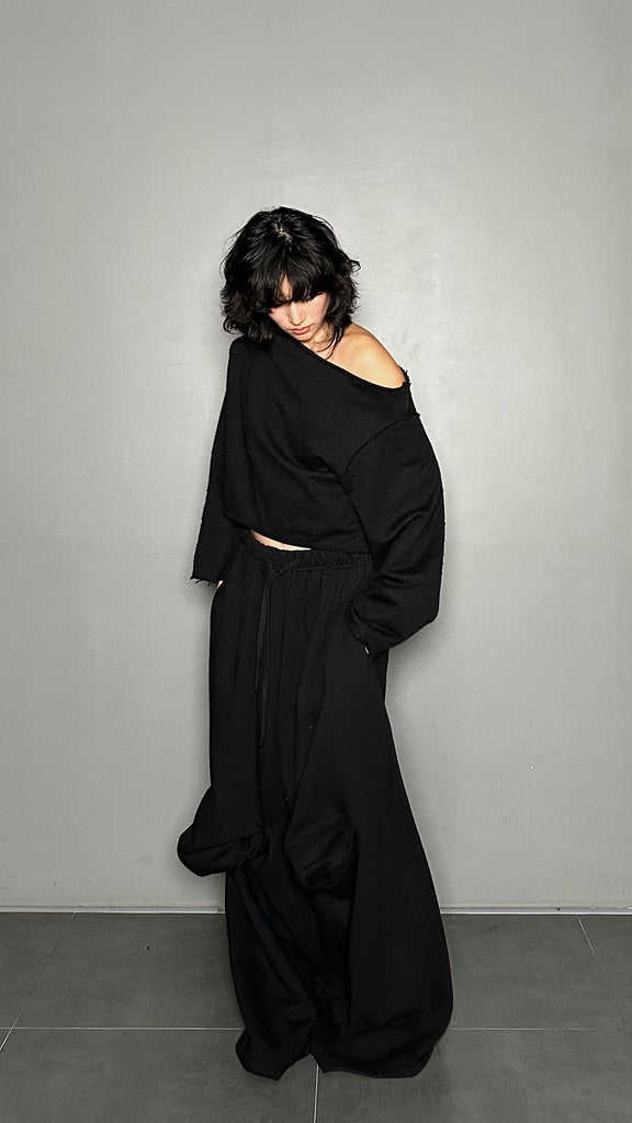FW25 AMU. Off-shoulder Top (Reversible) #MELANGE