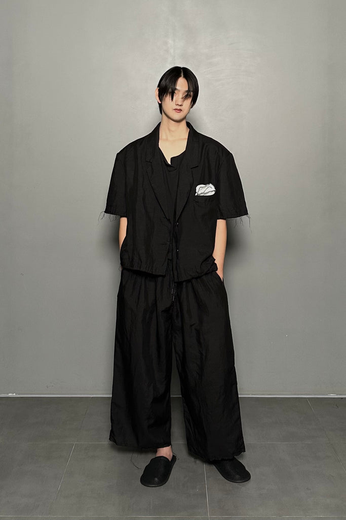 SS25 AMU Unisex Linen Pants #BLACK